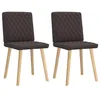 Image de vidaXL Chaises à Manger Lot de 2 Marron foncé Tissu, Chaise, Chaise de Salon, Chaise d'accent, Chaise de Cuisine, siège de Salle à Manger