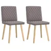 Image de vidaXL Chaises à Manger Lot de 2 Taupe Tissu, Chaise, Chaise de Salon, Chaise d'accent, Chaise de Cuisine, siège de Salle à Manger, Chaise d'appoint