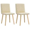Image de vidaXL Chaises à Manger Lot de 2 crème Tissu, Chaise, Chaise de Salon, Chaise d'accent, Chaise de Cuisine, siège de Salle à Manger, Chaise d'appoint
