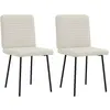 Image de vidaXL Chaises à manger lot de 2 Crème Velours