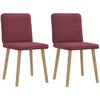 Image de vidaXL Chaises à manger lot de 2 rouge bordeaux tissu