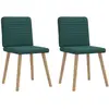 Image de vidaXL Chaises à manger lot de 2 vert foncé tissu