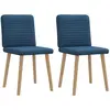Image de vidaXL Chaises à manger lot de 2 bleu tissu