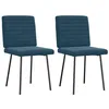 Image de vidaXL Chaises à Manger Lot de 2 Bleu Velours