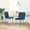 Image de vidaXL Chaises à manger lot de 2 Bleu Velours