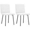 Image de vidaXL Chaises à Manger Lot de 2 Blanc Similicuir, Chaise, Chaise de Salon, Chaise d'appoint, Chaise de Cuisine, siège à Manger, Chaise de Restaurant
