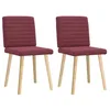 Image de vidaXL Chaises à Manger Lot de 2 Rouge Bordeaux Tissu