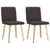 Image de vidaXL Chaises à Manger Lot de 2 Marron foncé Tissu