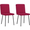 Image de vidaXL Chaises à Manger Lot de 2 Rouge Bordeaux Velours