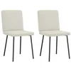 Image de vidaXL Chaises à Manger Lot de 2 Crème Velours