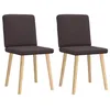 Image de vidaXL Chaises à Manger Lot de 2 Marron foncé Tissu