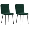 Image de vidaXL Chaises à Manger Lot de 2 Vert foncé Velours, Chaise de dîner, Chaise de Cuisine, Chaise d'appoint, Chaise, Chaise de Salon