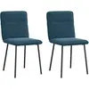 Image de vidaXL Chaises à manger lot de 2 Bleu Velours
