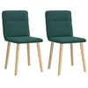 Image de vidaXL Chaises à Manger Lot de 2 Vert foncé Tissu, Chaise de dîner, Chaise de Cuisine, Chaise d'appoint, Chaise, Chaise de Salon, Chaise de Restaurant
