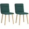 Image de vidaXL Chaises à manger lot de 2 vert foncé tissu