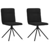 Image de vidaXL Chaises à Manger Lot de 2 Noir Tissu, Chaise, Chaise de Salon, Chaise d'accent, Chaise de Cuisine, siège de Salle à Manger, Chaise d'appoint