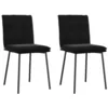 Image de vidaXL Chaises à Manger Lot de 2 Noir Velours, Chaise, Chaise de Salon, Chaise d'accent, Chaise de Cuisine, siège de Salle à Manger, Chaise d'appoint