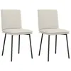 Image de vidaXL Chaises à manger lot de 2 Crème Velours