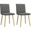 Image de vidaXL Chaises à manger lot de 2 gris foncé tissu