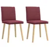 Image de vidaXL Chaises à Manger Lot de 2 Rouge Bordeaux Tissu, Chaise, Chaise de Salon, Chaise d'accent, Chaise de Cuisine, siège de Salle à Manger