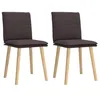 Image de vidaXL Chaises à Manger Lot de 2 Marron foncé Tissu, Chaise, Chaise de Salon, Chaise d'accent, Chaise de Cuisine, siège de Salle à Manger