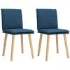 Image de vidaXL Chaises à manger lot de 2 bleu tissu