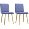 Image de vidaXL Chaises à manger lot de 2 bleu jean tissu