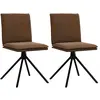 Image de vidaXL Chaise à manger marron similicuir daim