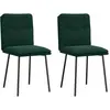 Image de vidaXL Chaises à manger lot de 2 Vert foncé Velours