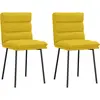 Image de vidaXL Chaises à manger lot de 2 Jaune Velours