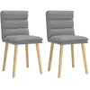 Image de vidaXL Chaises à Manger Lot de 2 Gris Clair Tissu, Chaise, Chaise de Salon, Chaise d'accent, Chaise de Cuisine, siège de Salle à Manger