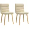 Image de vidaXL Chaises à manger lot de 2 crème tissu
