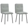 Image de vidaXL Chaises à Manger Lot de 2 Gris Clair Velours, Chaise, Chaise de Salon, Chaise d'accent, Chaise de Cuisine, siège de Salle à Manger