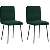 Image de vidaXL Chaises à manger lot de 2 Vert foncé Velours