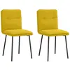 Image de vidaXL Chaises à manger lot de 2 Jaune Velours