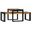 Image de vidaXL Table Basse 2 pcs Marron 48 x 40 x 40 cm Bois d'Acacia Massif, Table Basse élégante, Meuble Moderne, Salon Compact, Accent Fonctionnel, Surface Durable, Design Minimaliste