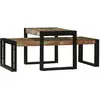 Image de vidaXL Table basse 2 pcs Multicolore Bois Recyclé Solide