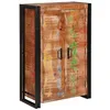 Image de vidaXL Highboard avec Portes Marron Bois Recyclé Massif et Métal, Buffet Haut pour Salon, Meuble Moderne et Fonctionnel, Rangement décoratif, Style indus