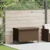 Image de vidaXL Boîte de rangement de jardin et roues marron résine tressée