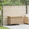 Image de vidaXL Boîte de rangement de jardin et roues résine tressée