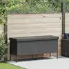 Image de vidaXL Boîte de rangement de jardin et roues noir résine tressée