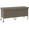 Image de vidaXL Boîte de Rangement de Jardin et Roues Gris résine tressée