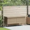 Image de vidaXL Boîte rangement jardin roues beige 160x55x75 cm résine tressée