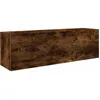 Image de vidaXL Armoire Murale de Bain chêne fumé 100x25x30cm Bois d'ingénierie, Placard Mural de Salle de Bain, Armoire Murale pour Salle de Bain, Rangement Mural de Salle de Bain