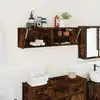 Image de vidaXL Armoire murale de bain chêne fumé 100x25x30cm bois d'ingénierie