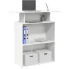 Image de vidaXL Bureau de réception Blanc 100x40x104 cm Bois d'ingénierie