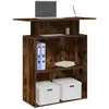 Image de vidaXL Bureau de réception chêne fumé 100x40x104 cm bois d'ingénierie