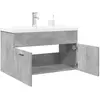 Image de vidaXL Armoire lavabo de salle de bain avec bassin intégré gris béton