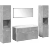 Image de vidaXL Ensemble de Meubles de Salle de Bain 5 pcs Gris béton, Armoire de Salle de Bain, Placard de Salle de Bain, Meuble de Rangement de Salle de Bain