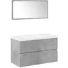 Image de vidaXL Ensemble de Meubles de Salle de Bain 3 pcs Gris béton, Armoire de Salle de Bain, Meuble de Salle de Bain, Meuble de vestiaire